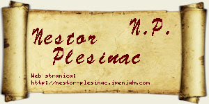 Nestor Plešinac vizit kartica